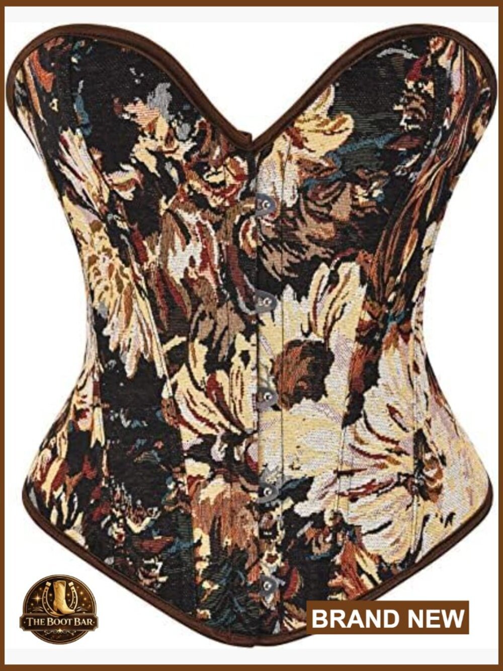 Vintage Renaissance Corset Top Lace Up Boned Bustier Shapewear Size Large - Picture 1 of 7